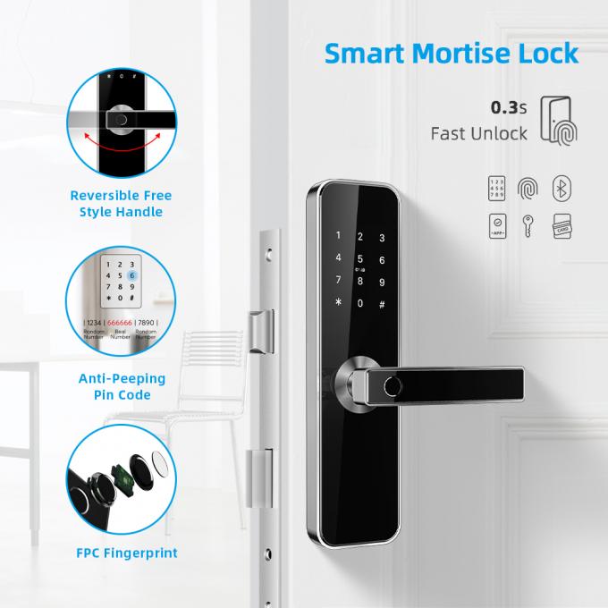 ห้องล็อคประตูอัจฉริยะความปลอดภัยลายนิ้วมือไร้สายบลูทู ธ TTLock APP Digital Smart Lock 1