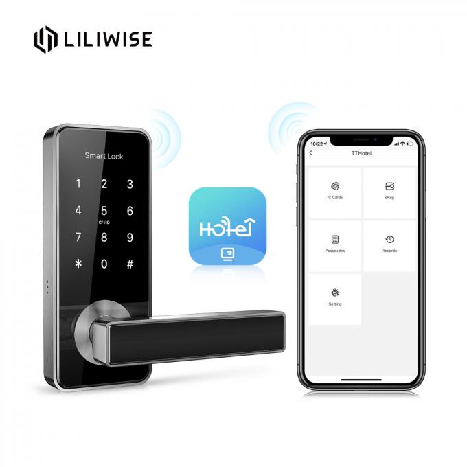 ล็อคประตูโรงแรม RFID Wifi มือจับประตูอิเล็กทรอนิกส์ระบบล็อคประตูโรงแรมแบบสมาร์ท 1