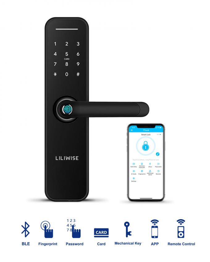 OEM รีโมทคอนโทรล Smart Lock Home Security ลายนิ้วมือ Biometric ประตูล็อค 0