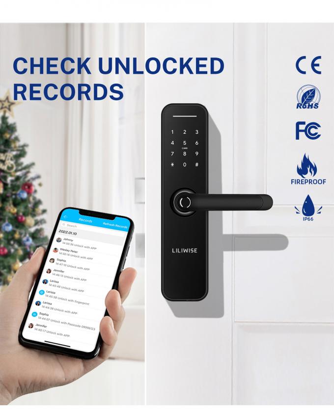 OEM รีโมทคอนโทรล Smart Lock Home Security ลายนิ้วมือ Biometric ประตูล็อค 2
