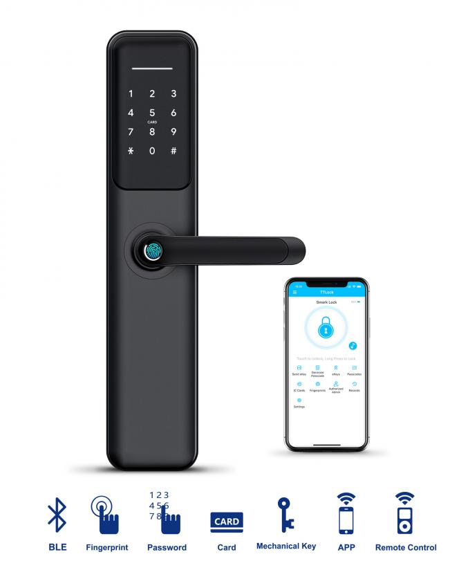 Tuya WiFi Smart Electric Digital Door Lock ล็อคประตูลายนิ้วมือกันน้ำ 1
