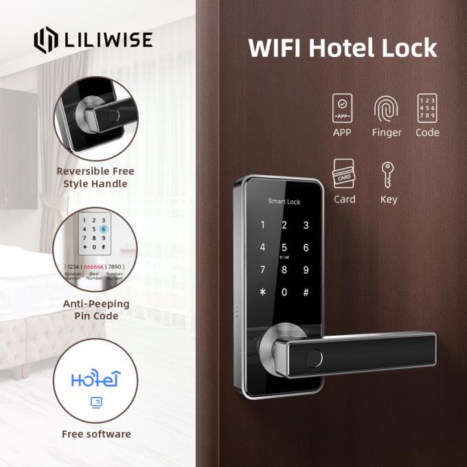 สมาร์ทล็อคประตูโรงแรมบ้านอัจฉริยะ Wifi Biometric ลายนิ้วมือปลดล็อค 1