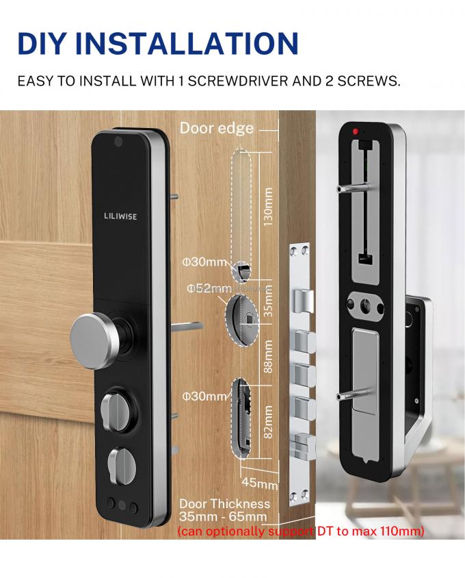 Liliwise Security Digital Doorbell Tuya Wifi Smart Fingerprint Lock Face Recognition Camera กล้องจับหน้า กล้องจับประตู กล้องจับประตู 16