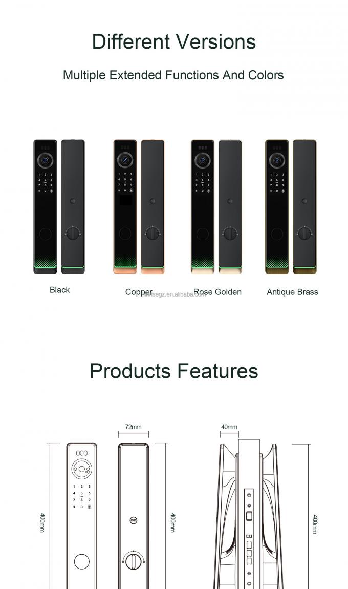 Liliwise อัตโนมัติ กันน้ํา อิเล็กทรอนิกส์สมาร์ทล็อค กล้อง Tuya Ttlock รอยนิ้วมือดิจิตอล 3 มิติ การรับรู้ใบหน้า 16