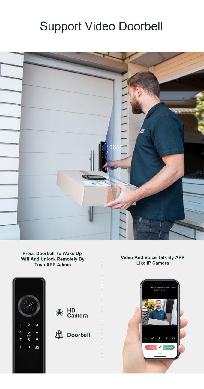 Liliwise Tuya Ttlock Cerraduras Electrices Wifi Fingerprint กล้องดิจิตอล 8