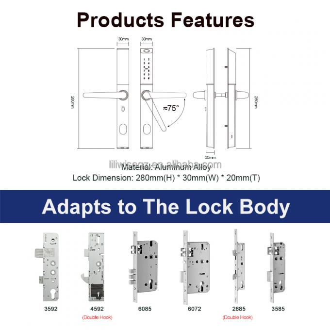 Liliwise Custom กันน้ํา อลูมิเนียม อิเล็กทรอนิกส์ล็อคภายนอก Tuya Ttlock วัตถุล็อคสมาร์ท 12