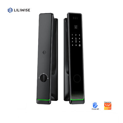 Liliwise Tuya Home Security ล็อคประตูหน้าล็อคประตูหน้าล็อคหน้านอก ดิจิตอลนิ้วมือ ป้องกันน้ํา ความปลอดภัย การจําเพาะใบหน้า