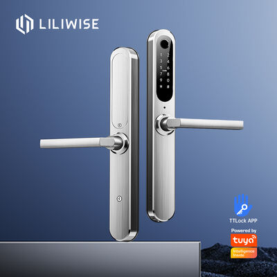 Liliwise Custom Security อิเล็กทรอนิกส์ กันน้ํา Ip66 ดิจิตอล Ttlock Tuya Wifi ล็อครอยนิ้วมือสไลด์ Slim Smart Door Lock