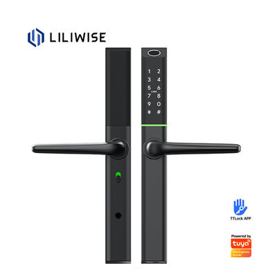 Liliwise ยุโรป Ultra-Slim Wifi อิเล็กทรอนิกส์ Rfid ประตูล็อค สั้น อลูมิเนียม Tuya Smart Lock Mortise Slim Smart Door Lock