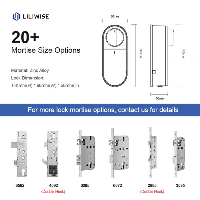 Liliwise OEM ODM Retrofit Smart Lock ล็อคประตูดิจิทัล ล็อคประตูอิเล็กทรอนิกส์ มอเตอร์สล็อคประตูสมาร์ท 2