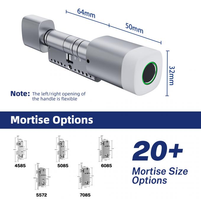 Liliwise Fingerprint RFID Card ล็อคประตูกันน้ํา ปรับ WiFi BLE Tuya Ttlock ล็อคกระบอกสมาร์ท สําหรับเปลี่ยนเครื่องจักรกลเก่า 4